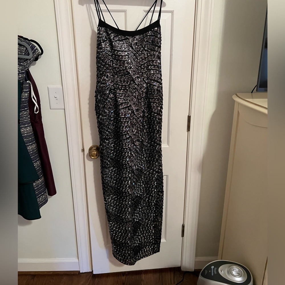 Aidan Mattox Black beaded formal dress